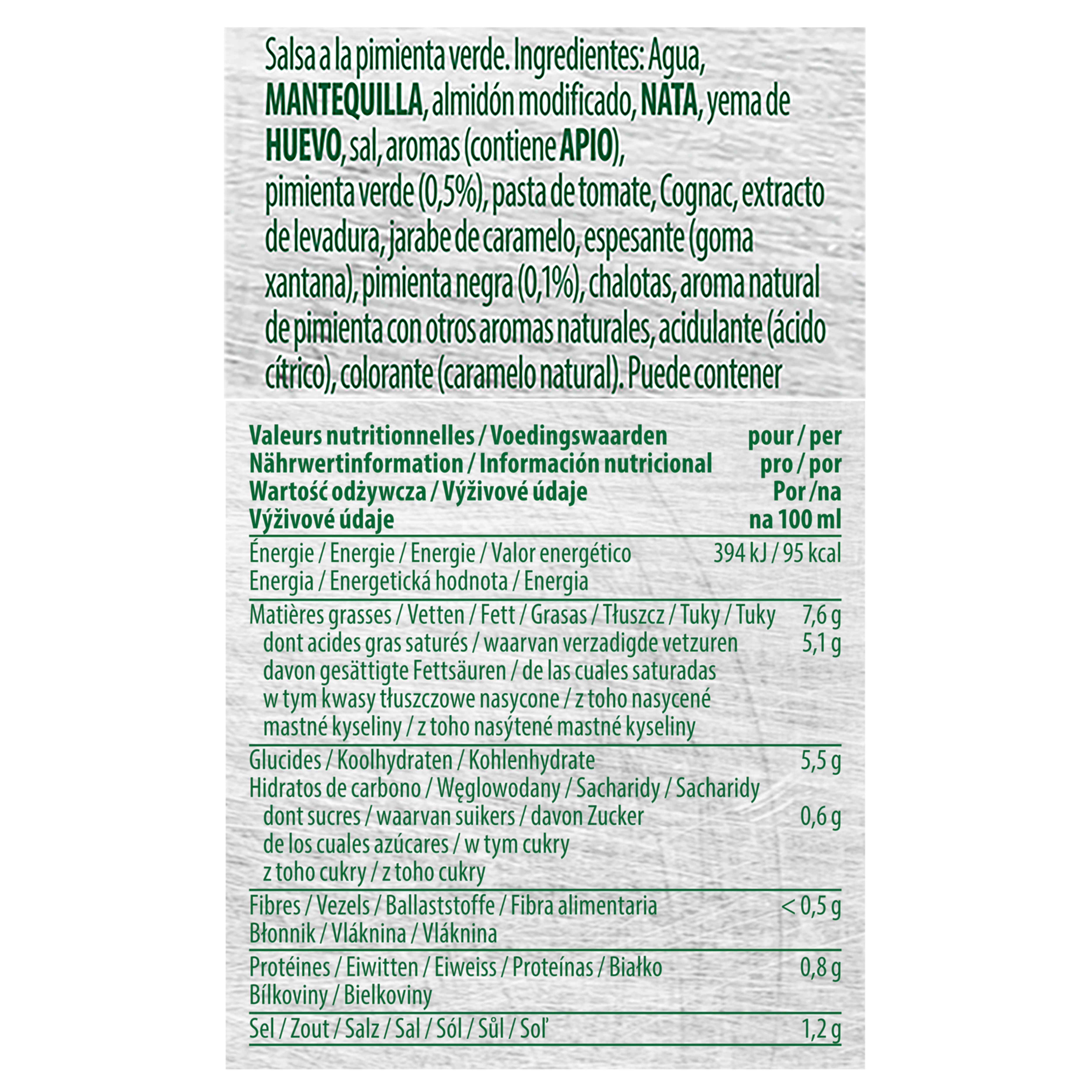 Knorr Salsa Líquida Pimienta Verde lista para usar brik 1L - Las Salsas Líquidas Knorr te aseguran empezar cada servicio con salsas perfectas.